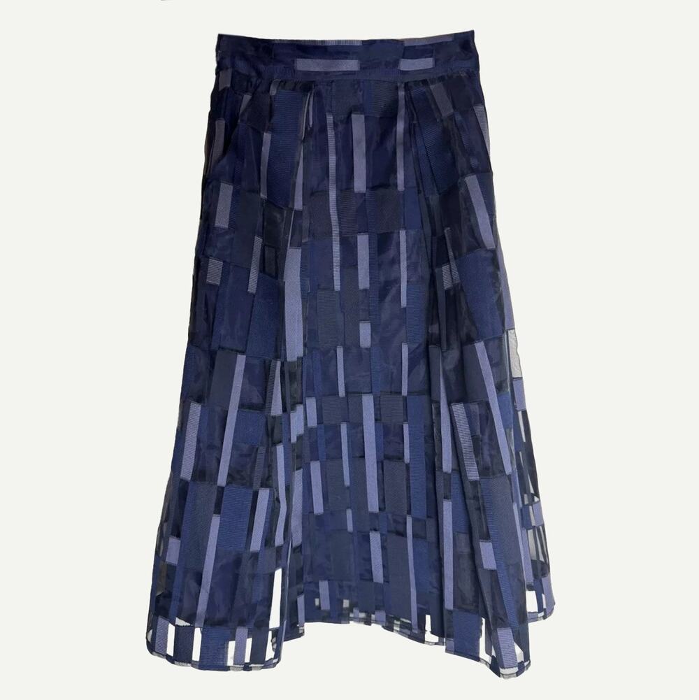 Milly Pocket Midi Full Skirt Navy - 2